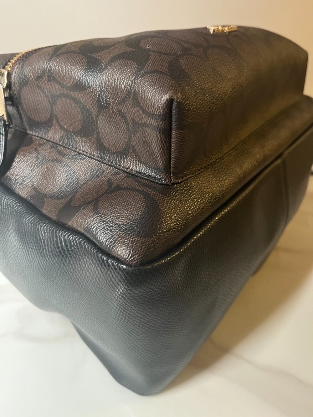 Coach Charlie Backpack Signature Brown Black Canvas Leather Trim - Picture 11 of 13